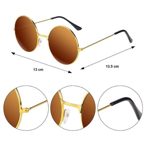 Hippie Afro Wig Disco Accessories Costume Set for Men Sunglasses Peace Sign - Picture 3 of 7